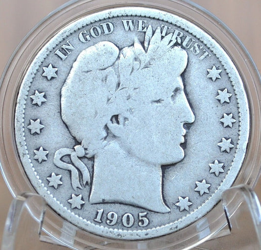 1905-O Barber Half Dollar - VG (Very Good) Grade / Condition - 1905O Barber Silver Half Dollar 1905 New Orleans Mint - Better Date!