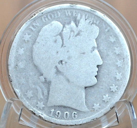 1906-S Barber Silver Half Dollar, Better Date - G (Good) Grade/Condition, San Francisco Mint 1906S Half Dollar 1906 S
