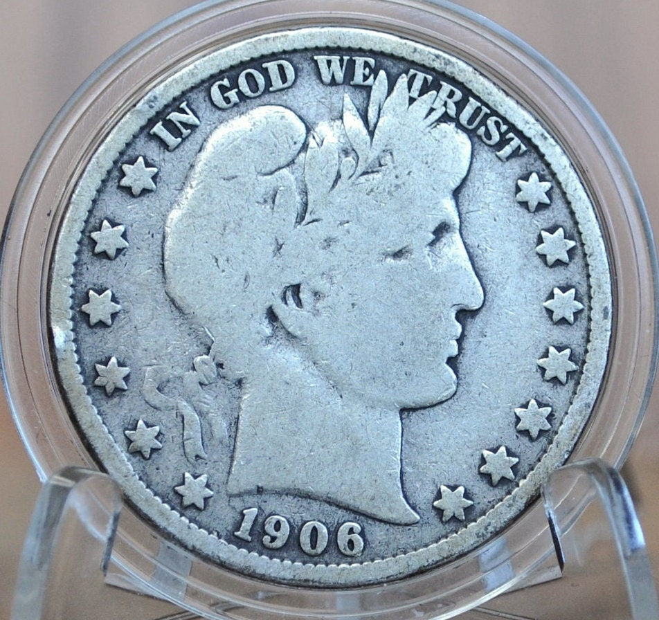 1906 Barber Half Dollars P,D,O,S - Choose by Mint & Grade - 1906 Silver Half Dollar - 1906D Barber - 1906 O Half Dollar 1906S