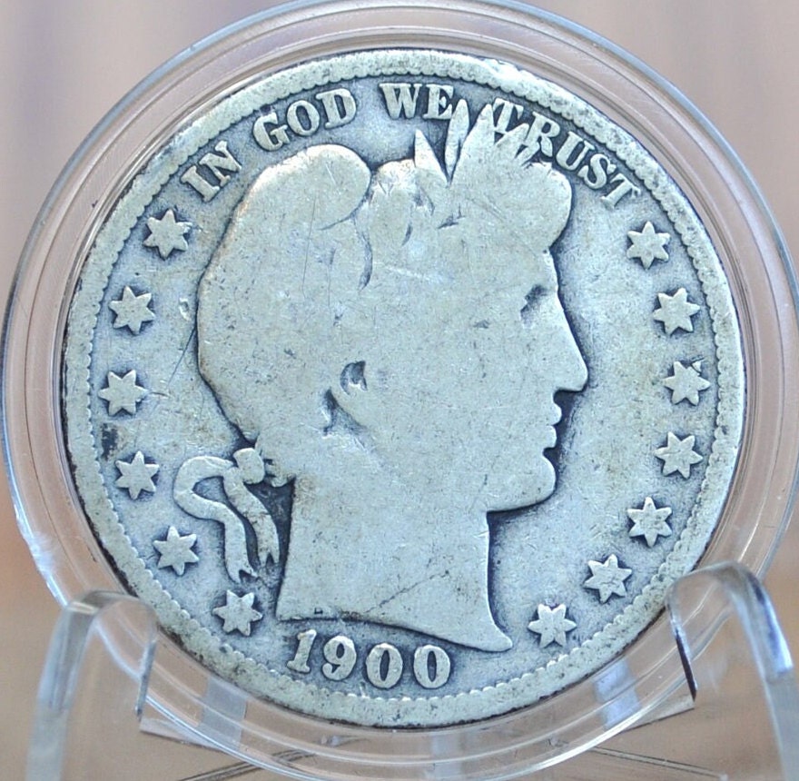 1900 Barber Half Dollar - G/VG (Good-Very Good) - Philadelphia Mint - 1900 Barber Silver Half Dollar