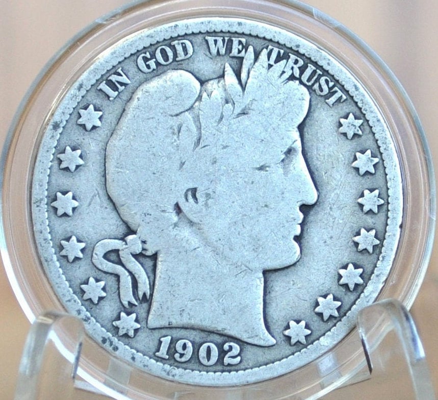 1902 Barber Half Dollar - G/VG (Good-Very Good) - Philadelphia Mint - 1902 Barber Silver Half Dollar