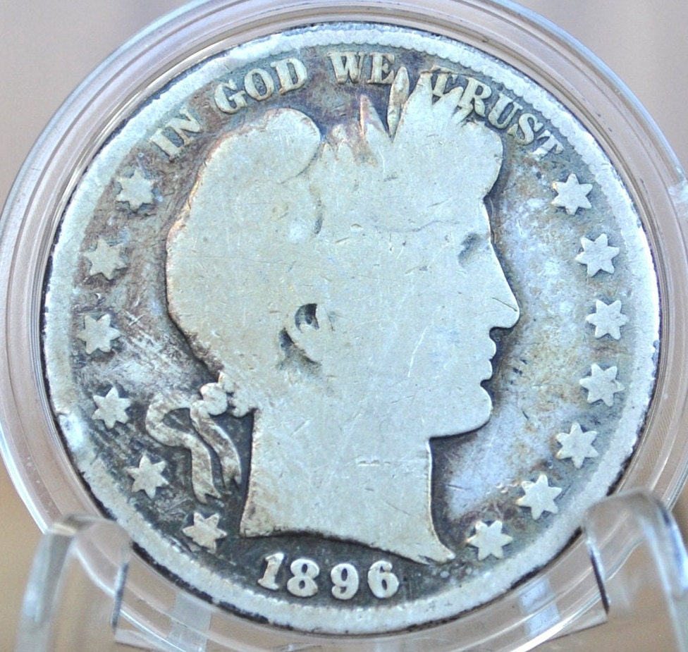 1896 Barber Half Dollar - G (Good) - Philadelphia Mint - 1896 Barber Silver Half Dollar, Semi-Key Date / Low Mintage Date!