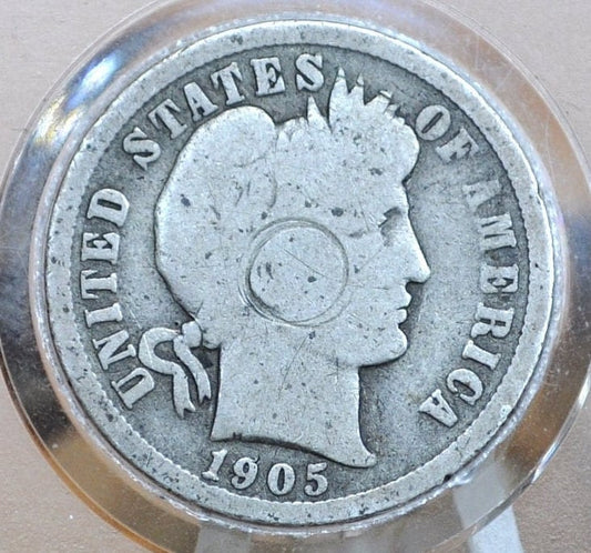 1905-O Barber Silver Dime - G (Good) Grade/Condition, Better Date New Orleans Mint 1905 Dime