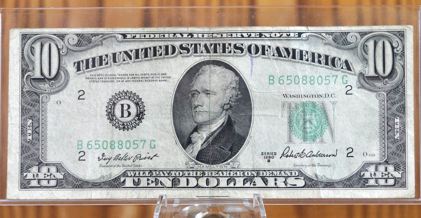 1950 10 Dollar Bill - VF/XF - 1950 Ten Dollar Federal Reserve Note - Fr#2010-Fr#2015B
