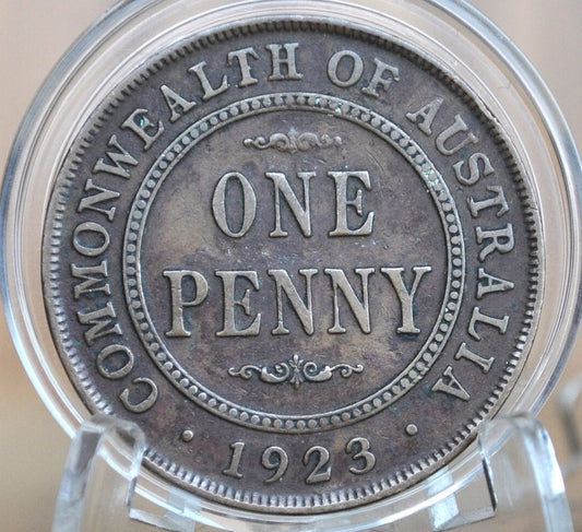 1923 Australian One Penny - F/VF - King George - Australian One Cent 1923 1 Penny