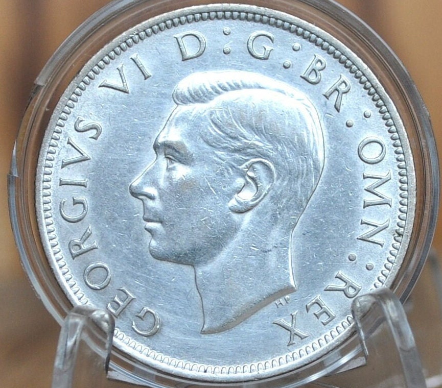 1942 Great Britain Half Crown Silver - AU/BU, Beautiful Coin - Silver 1/2 Crown 1942 United Kingdom HalfCrown Silver UK 1942 - 50% Silver