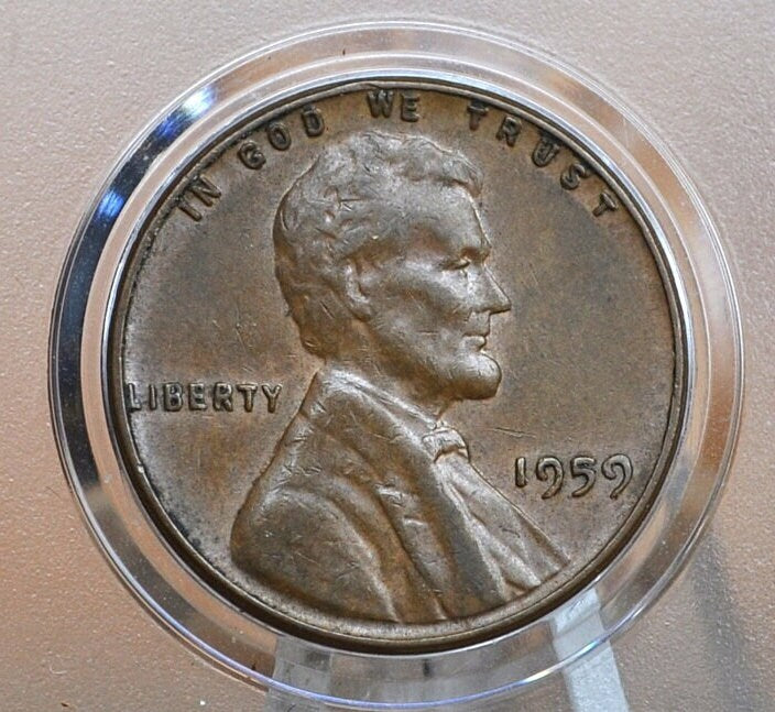 1959 D Memorial Penny - XF-AU Grade / Condition - First Year of Production - Lincoln Cent 1959 D - Collectible Coin (Denver Mint)