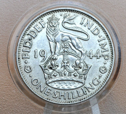 1944 Silver Shilling UK 1944 One Shilling - AUBU - King George VI - 1 Shilling 1944 Silver Scotland - Silver Shilling