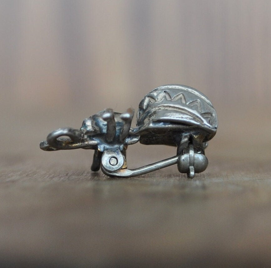 Awesome Vintage Bee Pin! Sterling Silver, Opal Stone - Silver Bee Pin / Sterling Honeybee Pin - Bug Jewelry, Vintage Bee Jewelry!
