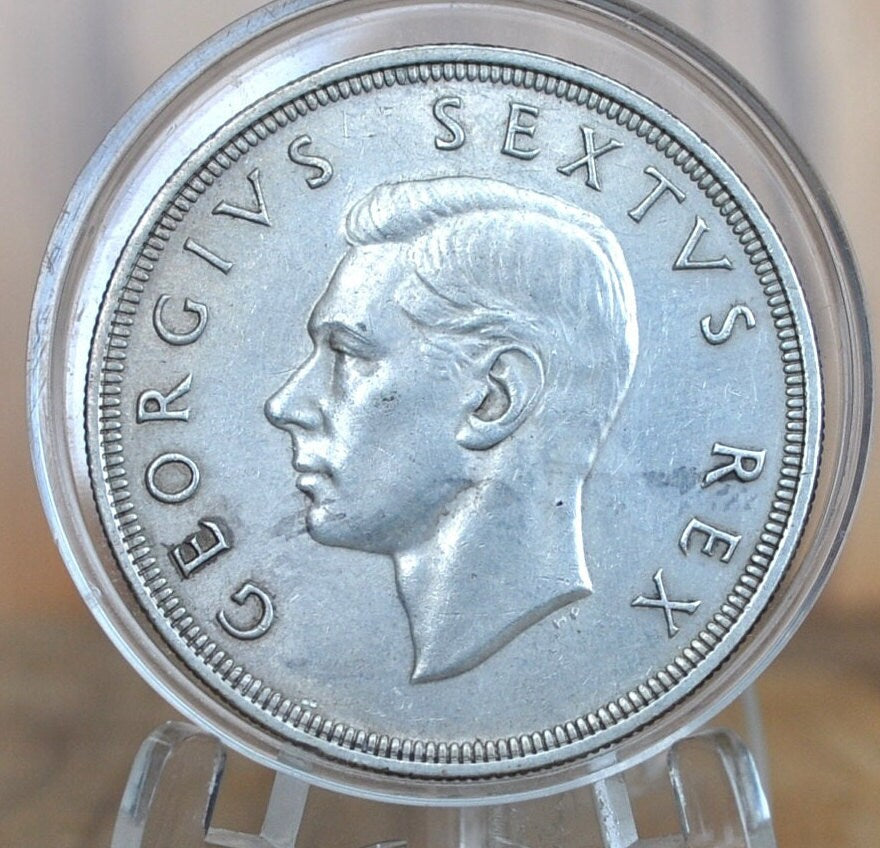 1949 South Africa 5 Shillings - AU/Unc. Condition - 80% Silver - Five Shilling Coin 1949 UK Issue South Africa, Only 535,000 Made!