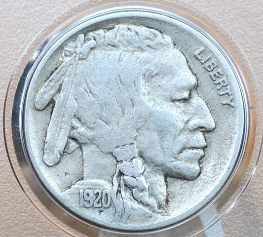 1920 Buffalo Nickel - VG-VF (Very Good to Very Fine) Grade / Condition - Vintage US Coin - Clear Date 1920 Nickel Indian Head Nickel 1920 P