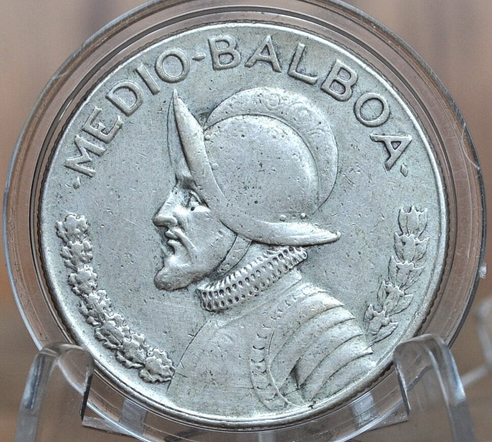 1966 Panama 1/2 Balboa - Great Condition, VF/XF - Silver Half Balboa Coin 1966 Panama, Low Mintage, High Grade
