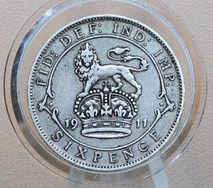 1911 Great Britain Silver Sixpence - King George - Great Condition (VF/XF) - Sterling Silver - 1911 Six pence 1911 6 Pence UK 1911