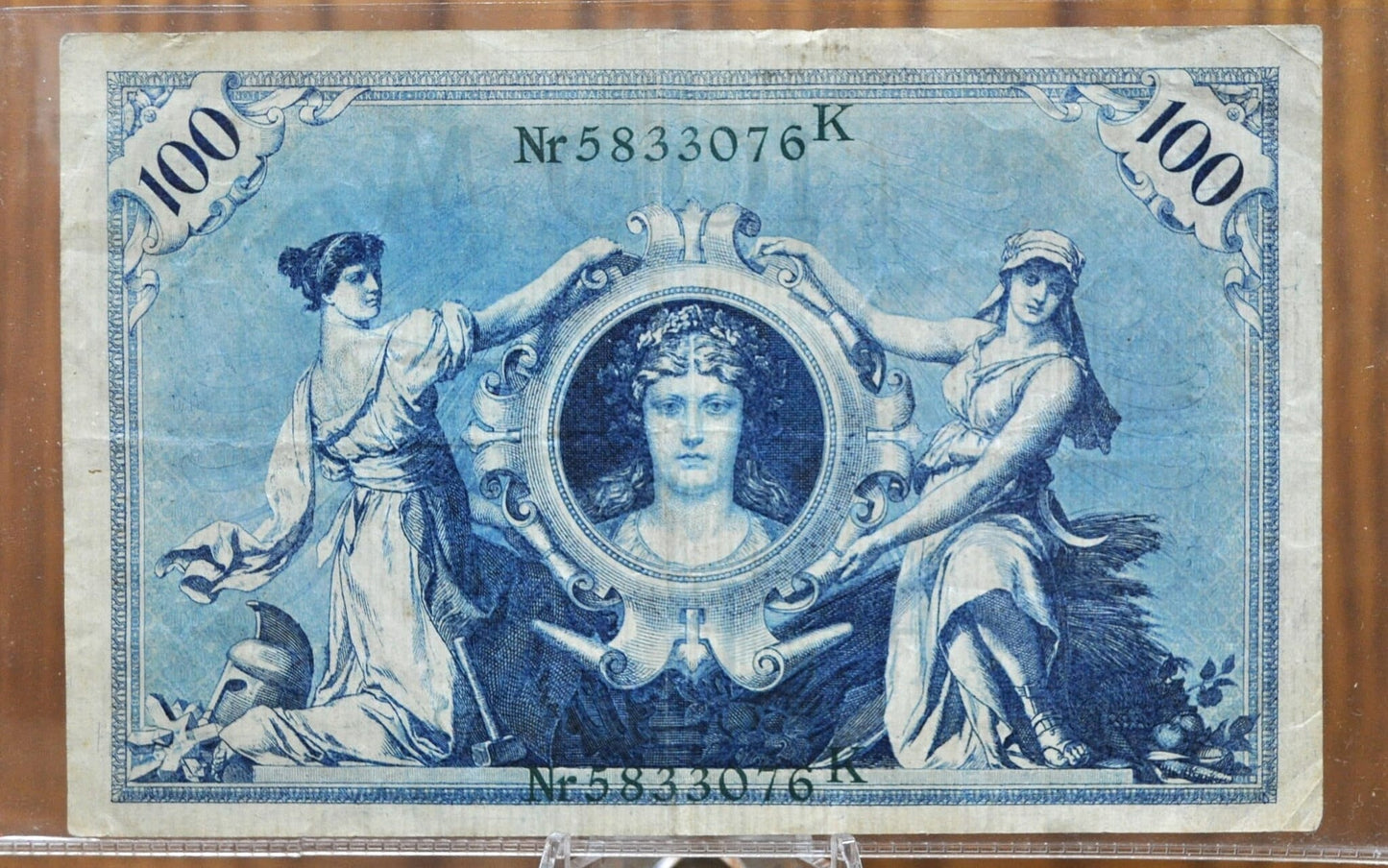 1908 100 Mark German Paper Note - Reichsbanknote - Great Condition, Beautiful Design - One Hundred Mark Note 1908