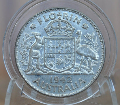 1944-S Australian Silver Florin - XF+ Grade/Condition - 1944S Florin Australia 1944 S 2 Shillings 1944 - Great Coin! Sterling Silver