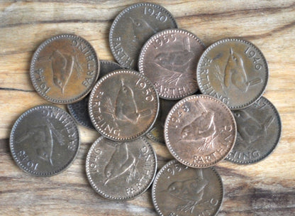 1913-1955 Great Britain Farthings - Choose by Date, UK Farthings Bird Type and Britannia - Great for Jewelry, Crafts, & Collections!