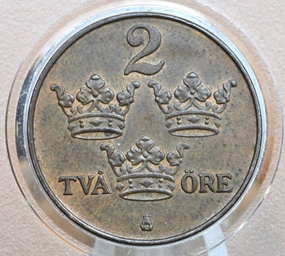 1920 Swedish 2 Ore Coin - Uncirculated - 1920 Sweden Two Ore 1920, Great for Birthdays, Jewelry, Collections