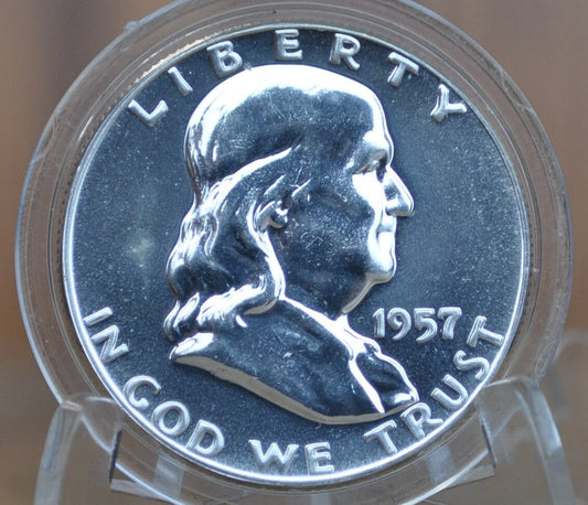 Proof 1957 Franklin Half Dollar Proof Strike - Philadelphia Mint - 1957 Proof Franklin Silver Half Dollar - Franklin Proofs