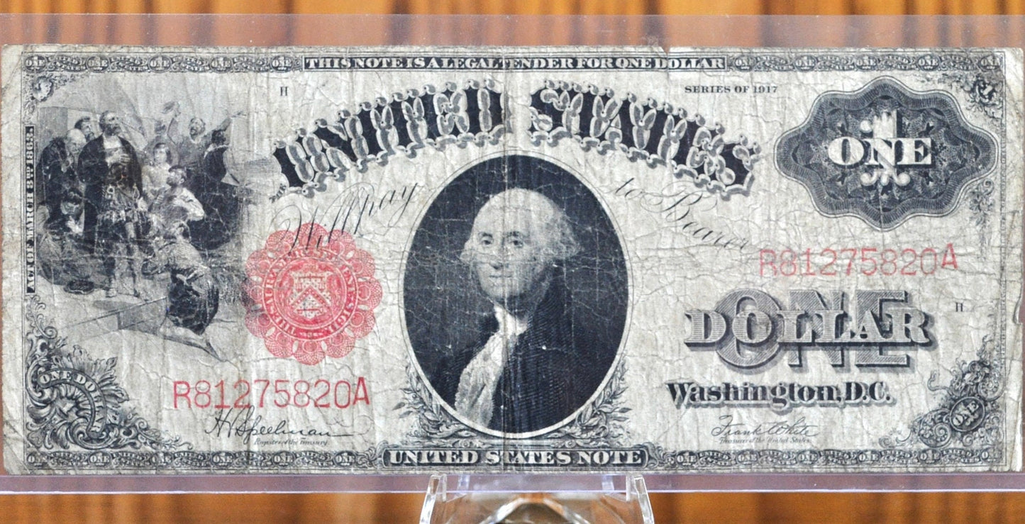 1917 1 Dollar Bill Legal Tender Fr#39 - VG (Very Good) Grade / Condition - 1917 Horse Blanket Note 1 Dollar Bill Large 1917 One Dollar Fr.39