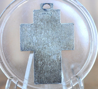 Antique Sterling Silver St. Christopher Pendent - Catholic Safe Journey Token Silver - St. Christopher Protect Us - Silver Pendent