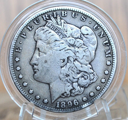1896-S Morgan Silver Dollar - VF Detail, some scratches -Great Date and Mint - San Francisco Mint 1896 Morgan Dollar 1896S Morgan, Authentic