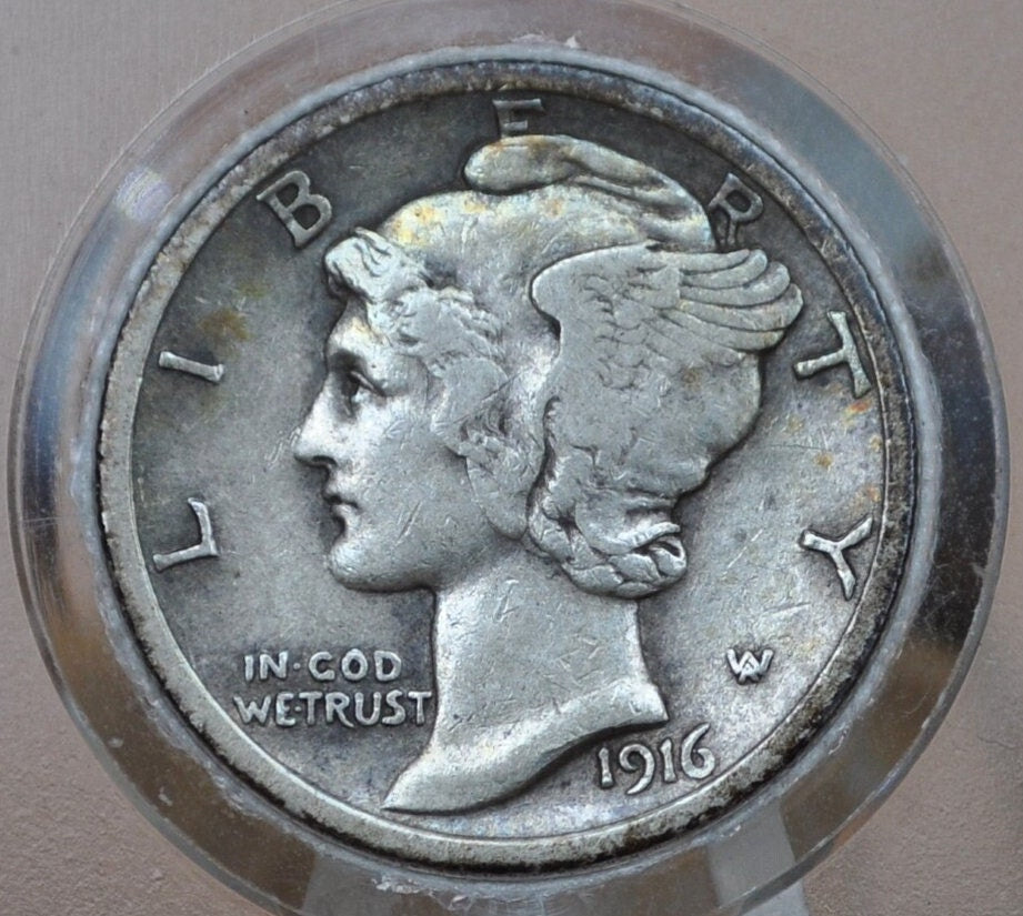 1916-S Mercury Silver Dime - Choose by Grade - San Francisco Mint - 1916 S Winged Liberty Head Silver Dime Mercury 1916S