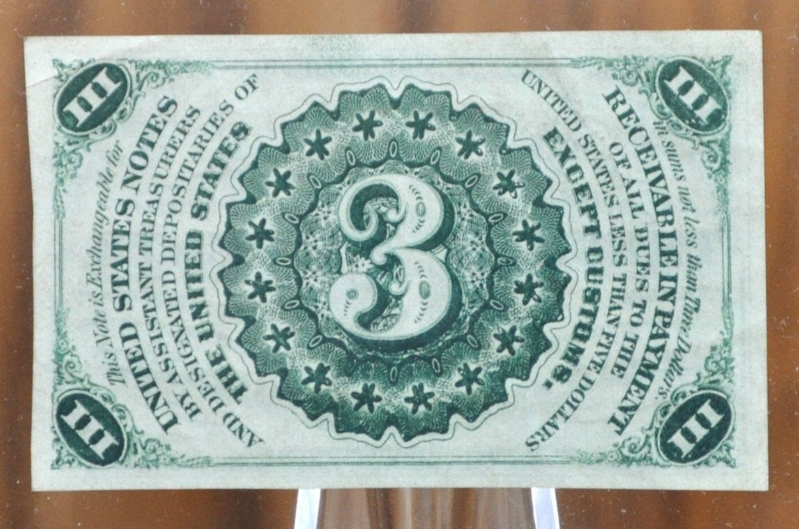 1863 3 Cent Fractional Currency - Choose by Grade / Condition - 3rd Issue Fractional Note Three Cent - Washington Fr1257 / Fr#1227