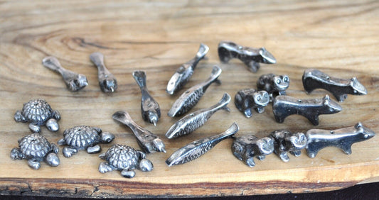 Set of 20 Antique Silver Animal Charms! Native American Sterling Charm Beads Animals Vintage Silver Charms Old, Heavy, 3.6 ounces Sterling