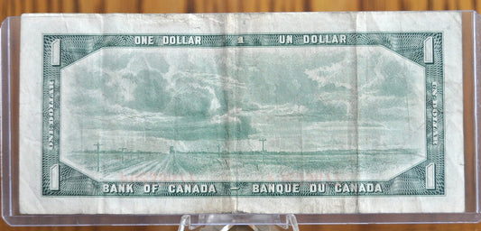 1954 Canadian 1 Dollar Banknote - Circulated - Great Condition - One Dollar Canada 1954