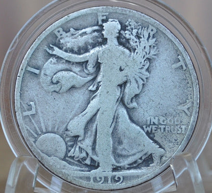 1919-D Walking Liberty Half Dollar - Choose by Grade - Silver Half Dollar 1919 D - Denver Mint 1919 D Wlh 1919 D Half Dollar, Semi-Key Date