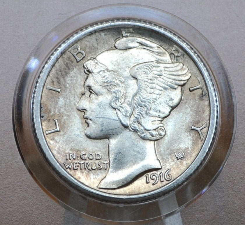 1916 Mercury Silver Dime - Choose by Grade / Condition - Philadelphia Mint - 1916 P Winged Liberty Head Silver Dime Mercury 1916P