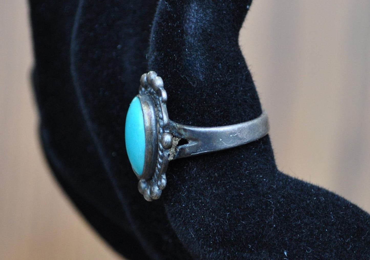 Vintage Bell Trading Sterling Ring Turquoise Stone, Size 7, Authentic Native American Jewelry Route 66, Authentic Turquoise Ring, 925 Silver