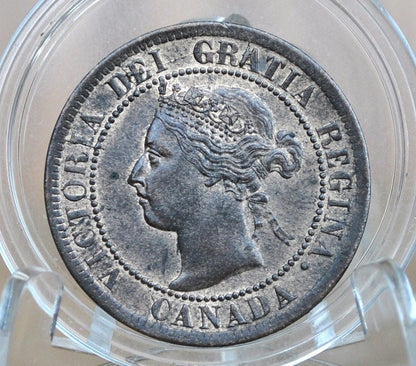1895 Canadian One Cent - XF (Extremely Fine) Condition - Queen Victoria - 1895 Large Cent - 1895 Penny Canada 1 Cent 1895