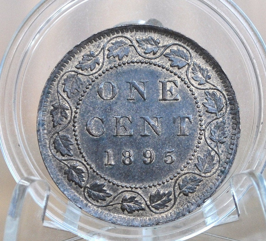 1895 Canadian One Cent - XF (Extremely Fine) Condition - Queen Victoria - 1895 Large Cent - 1895 Penny Canada 1 Cent 1895