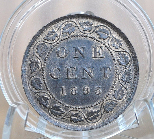 1895 Canadian One Cent - XF (Extremely Fine) Condition - Queen Victoria - 1895 Large Cent - 1895 Penny Canada 1 Cent 1895