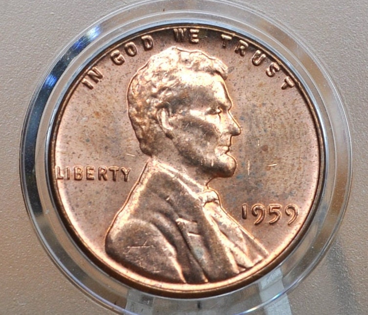 1959 D Memorial Penny - XF-AU Grade / Condition - First Year of Production - Lincoln Cent 1959 D - Collectible Coin (Denver Mint)