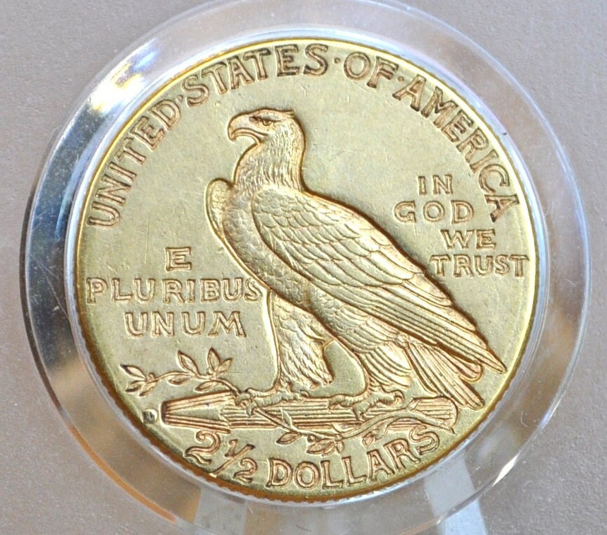 1914-D 2.5 Dollar Gold Coin - AU, Beautiful Coin - 1914D Quarter Eagle Gold 1914D Indian Head Gold, Affordable Price, Historic Coin