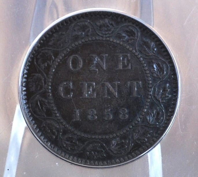 1858 Canadian Cent XF45 Grade, ANACS Certified - 1858 Canada One Cent - 1858 1 Penny Canada - Rare Date, High Grade, Canada Key Date Penny