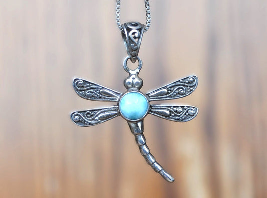 Beautiful Vintage Sterling Silver Dragonfly Necklace - Vintage Dragonfly Pendent - Lovely Piece