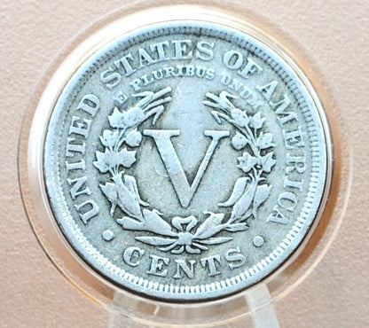 1910 V Nickel - 1910 Liberty Head Nickel - VG-VF (Very Good to Very Fine) Choose by Grade - Liberty Nickel - Collectible, Great for Jewelry