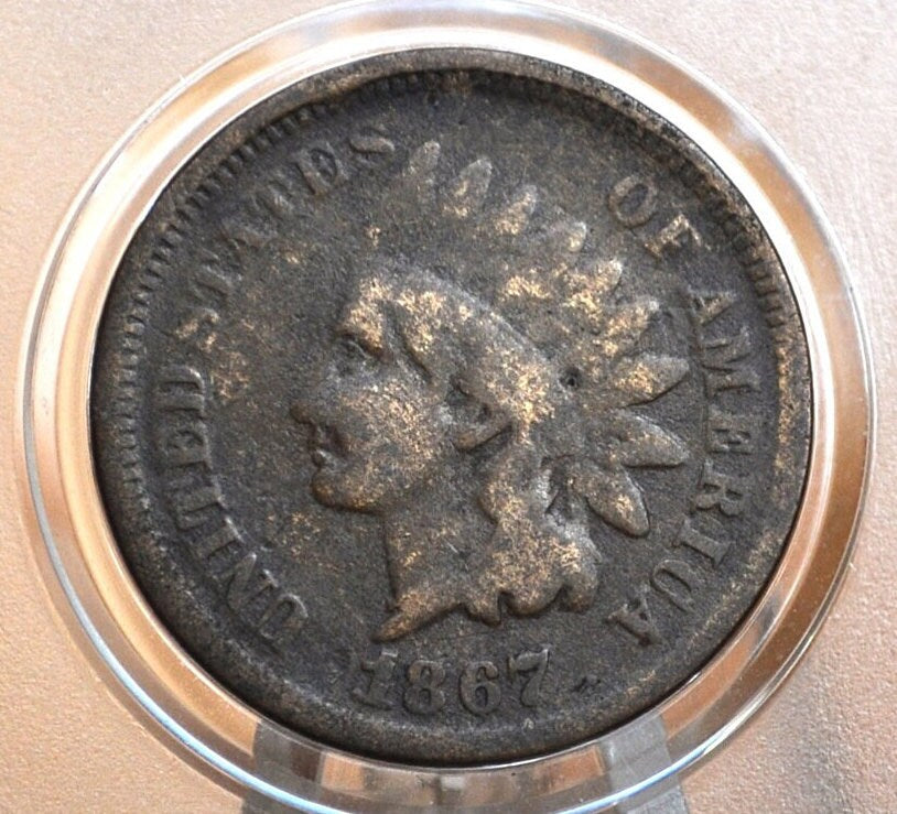 1867 Indian Head Penny - Key Date - Choose by Grade / Condition - Civil War Era Coin - 1867 Cent