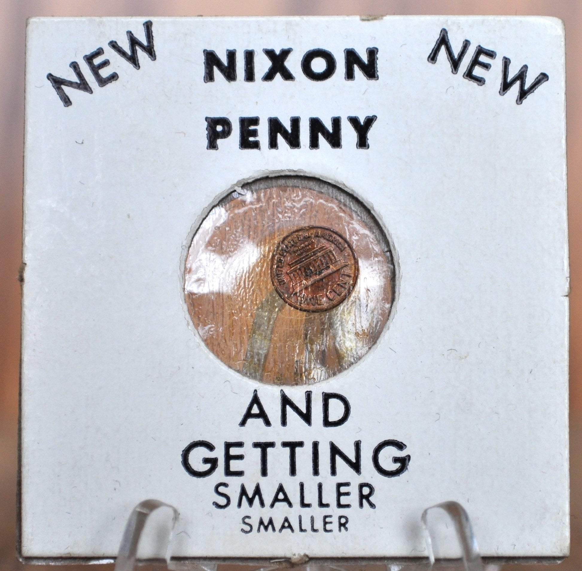 Rare Vintage Nixon Penny - Historical Collectible Coin, Nixon Inflation, Penny Keeps getting smaller and smaller
