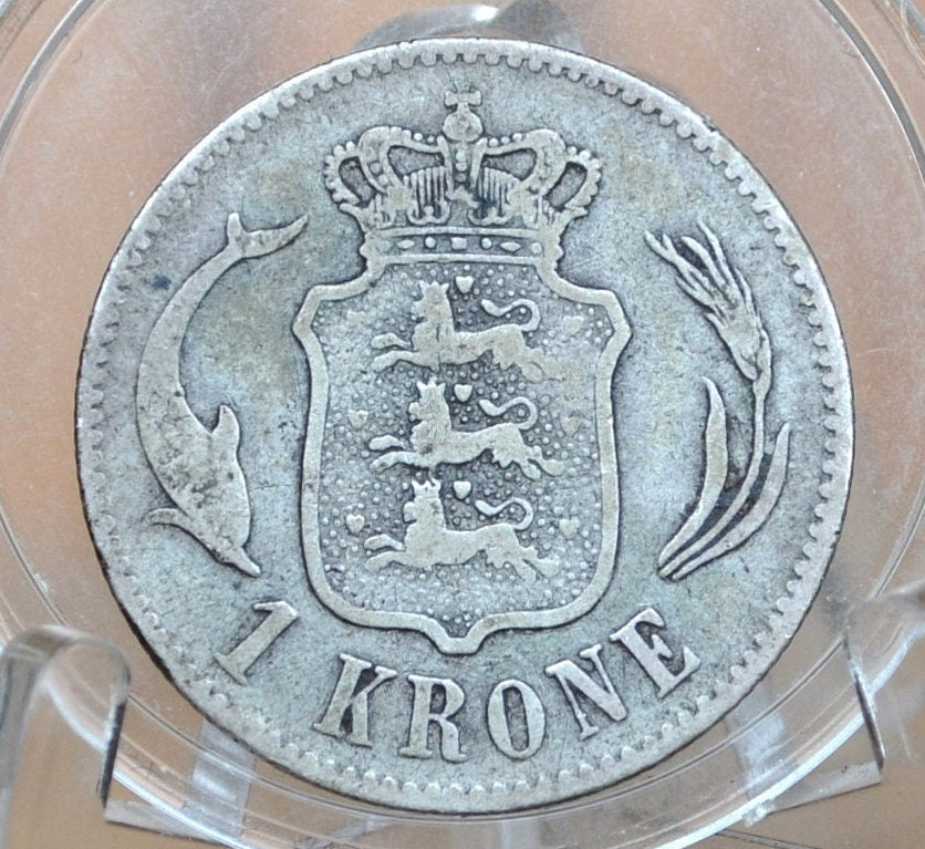 1875 1 Krone Denmark Silver - Danish One Krone 1875 - Christian IX - Danmark 1 Krone 1875, Great Coin for a Collection, Affordable Price