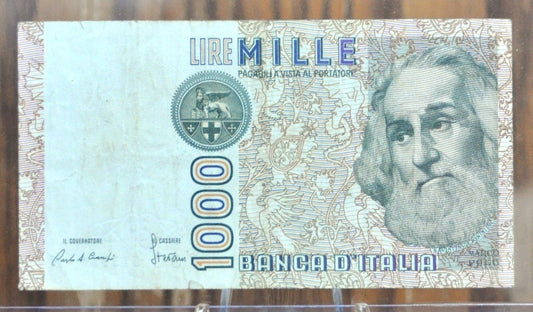 1982 Banca D'Italia 1000 Lire Italian Banknote - Marco Polo Series - 1982 Italy One Thousand Lire Banknote 1982 P#109a