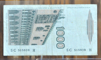 1982 Banca D'Italia 1000 Lire Italian Banknote - Marco Polo Series - 1982 Italy One Thousand Lire Banknote 1982 P#109a