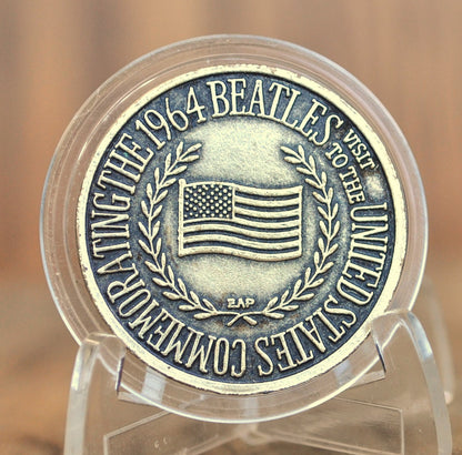 1964 Beatles Visit to the U.S. Brass Commemorative Medal - Rare Vintage Collectible