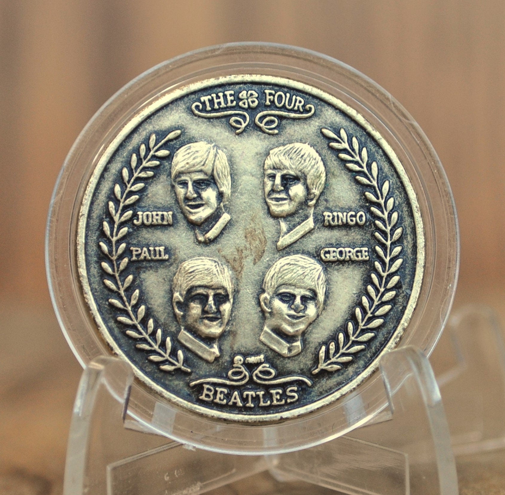 1964 Beatles Visit to the U.S. Brass Commemorative Medal - Rare Vintage Collectible