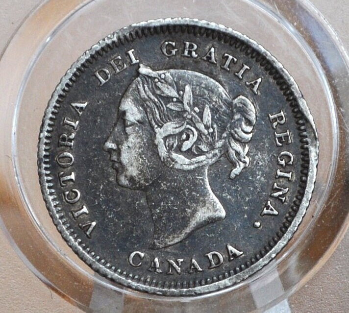 1880 Canadian Silver 5 Cent Coin - Choose by Grade - Queen Victoria Canada 5 Cent Sterling Silver 1880-H