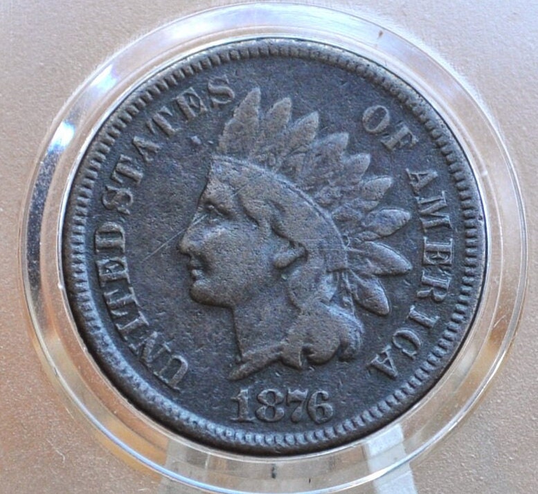 1876 Indian Head Penny - G-VG (Good to Very Good) Grade; Choose by Grade - Indian Head Cent 1876 - Good Date, Harder to Find