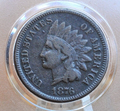 1876 Indian Head Penny - G-VG (Good to Very Good) Grade; Choose by Grade - Indian Head Cent 1876 - Good Date, Harder to Find